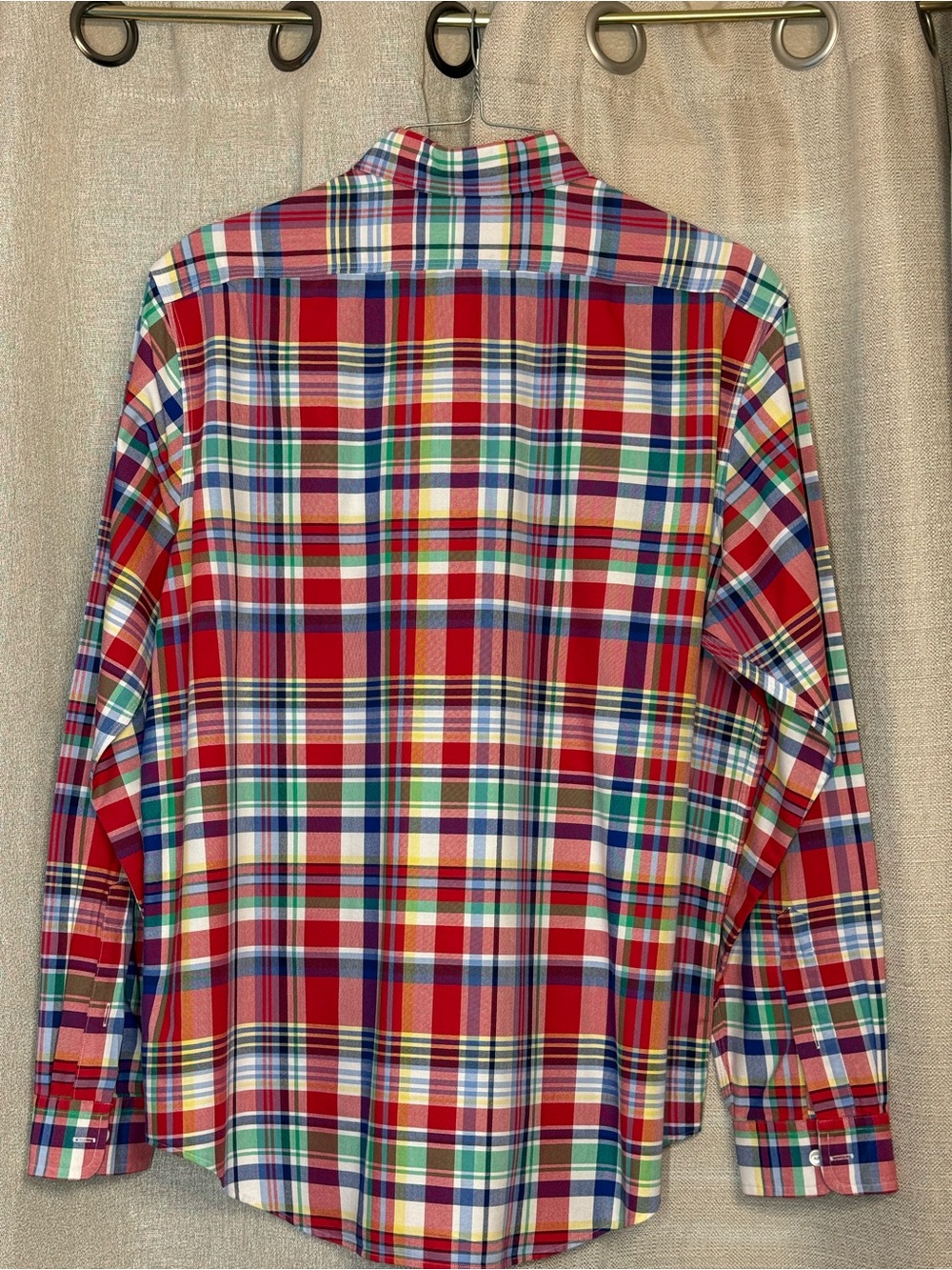 Polo by Ralph Lauren Red Green Blue Plaid Button-Down Shirt - Picture 3 of 4